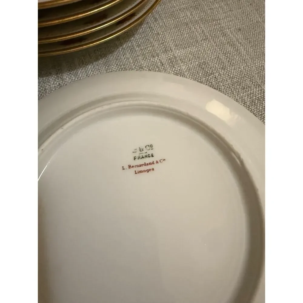 Lot of 5 Bread & Butter Plates BER126 BERNARDAUD Limoges China Porcelain 6 1/4